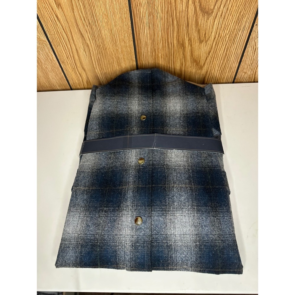 Pendleton Mens Canyon Snap Shirt Blue Grey Ombre Plaid Wool Button Down SM - Picture 2 of 3